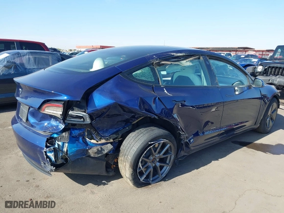 2023 Tesla Model 3 with VIN 5YJ3E1EA9PF697573, listed as a IAAI auction lot 41173833 with 6,966 mi miles. Bid and sale history available at carsss.com. Image 6.