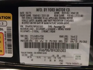 2015 Ford Fusion S with VIN 3FA6P0G78FR305303, listed as a IAAI auction lot 41486998 with 114,582 mi miles and . Bid and sale history available at DreamBid. Image 9.