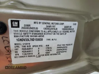 2006 Chevrolet Uplander LT w/1LT with VIN 1GNDV33L76D159939, listed as a Copart auction lot 79229974 with 194,600 mi miles and Clean Title. Bid and sale history available at carsss.com. Image 13.