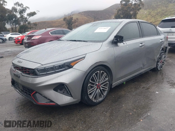 2022 Kia Forte GT with VIN 3KPF44AC5NE461384, listed as a IAAI auction lot 41572857 with 53,418 mi miles. Bid and sale history available at carsss.com. Image 2.