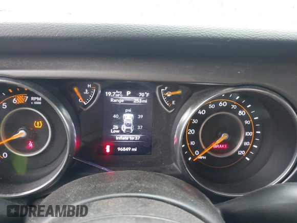 2021 Jeep Wrangler Unlimited Sport S with VIN 1C4HJXDN0MW678801, listed as a IAAI auction lot 42211815 with 96,849 mi miles and . Bid and sale history available at DreamBid. Image 7.