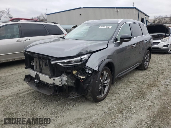 2024 Infiniti QX60 Luxe с VIN 5N1DL1FS6RC348898, выставлен на аукционе Copart как лот 42557015 с пробегом 9 910 миль миль и Списание • Salvage title. История ставок и продаж доступна на DreamBid. Изображение 1.
