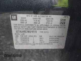 2011 GMC Terrain SLT-2 z VIN 2CTALWEC7B6216170, wystawiony jako IAAI lot #42124328 z przebiegiem 150 082 mil mil oraz . Historia ofert i sprzedaży dostępna na DreamBid. Obrazek 9.