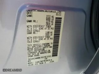 2011 Nissan Pathfinder SV with VIN 5N1AR1NN8BC626591, listed as a Copart auction lot 46791075 with 140,042 mi miles and Salvage Title. Bid and sale history available at carsss.com. Image 13.