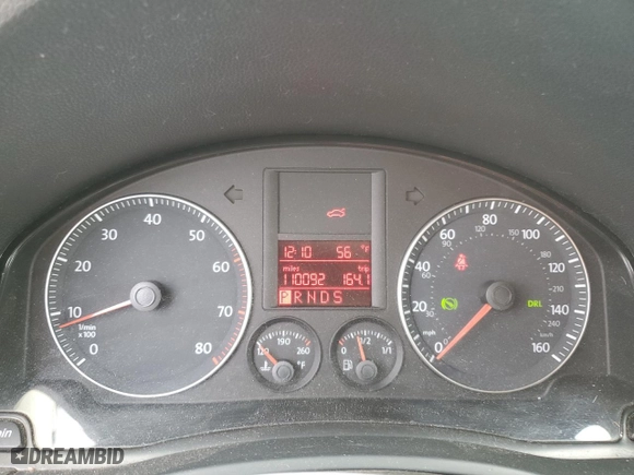 2007 Volkswagen Rabbit with VIN WVWDS71K07W272818, listed as a Copart auction lot 82858734 with 110,092 mi miles and Salvage Title. Bid and sale history available at carsss.com. Image 9.
