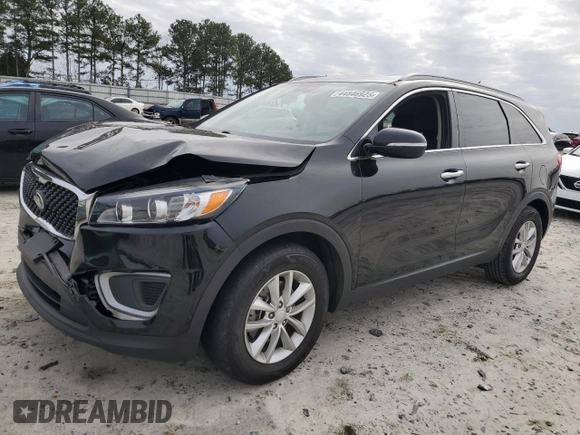 2018 Kia Sorento LX V6 with VIN 5XYPG4A57JG386441, listed as a Copart auction lot 44846925 with 104,561 mi miles and Salvage Title. Bid and sale history available at carsss.com. Image 1.