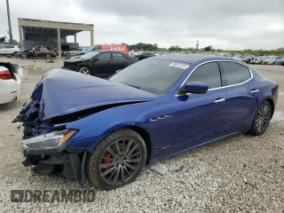2018 Maserati Ghibli with VIN ZAM57XSL9J1305067, listed as a Copart auction lot 86051034 with 53,765 mi miles and Salvage Title. Bid and sale history available at carsss.com. Image 1.