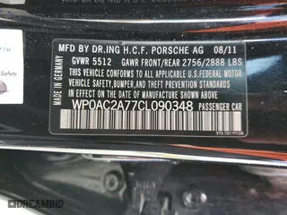 2012 Porsche Panamera Turbo with VIN WP0AC2A77CL090348, listed as a Copart auction lot 78718204 with 0 mi miles and Salvage Title. Bid and sale history available at carsss.com. Image 13.