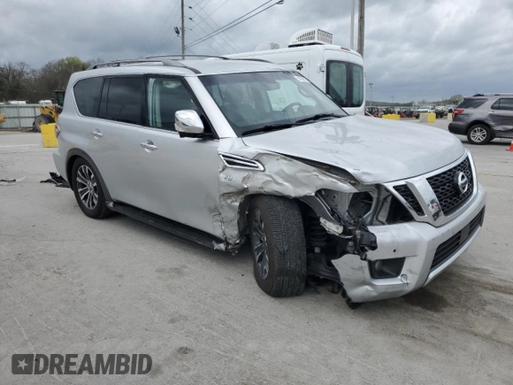 2017 Nissan Armada SL with VIN JN8AY2ND6H9011388, listed as a Copart auction lot 51095915 with 44,735 mi miles and Salvage Title. Bid and sale history available at carsss.com. Image 4.