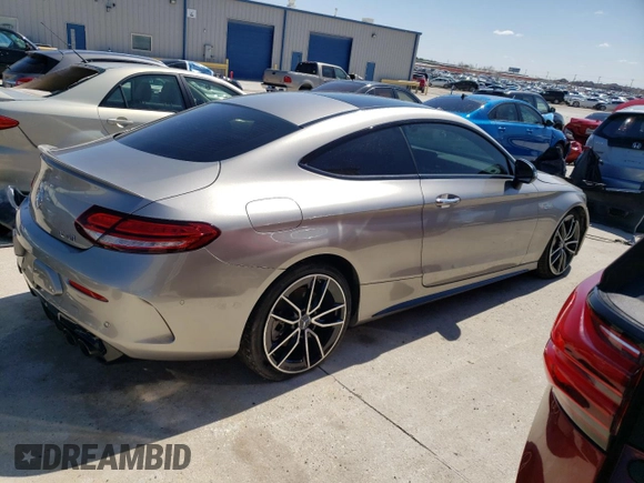 2020 Mercedes-Benz C 43 AMG with VIN W1KWJ6EB7LF991418, listed as a Copart auction lot 43448475 with 26,350 mi miles and Salvage title. Bid and sale history available at DreamBid. Image 3.