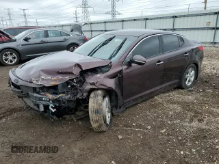 2015 Kia Optima LX with VIN 5XXGM4A75FG484776, listed as a Copart auction lot 55661635 with Not provided miles and Salvage title. Bid and sale history available at DreamBid. Image 1.
