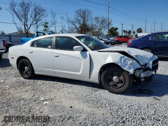 2014 Dodge Charger Police with VIN 2C3CDXAG4EH357758, listed as a Copart auction lot 44706135 with 103,787 mi miles and Salvage Title. Bid and sale history available at DreamBid. Image 4.