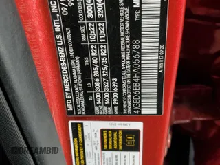 2017 Mercedes-Benz GLE 43 AMG with VIN 4JGED6EB4HA056788, listed as a Copart auction lot 56858045 with Not provided miles and Salvage title. Bid and sale history available at DreamBid. Image 14.