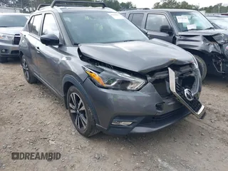 2019 Nissan Kicks S with VIN 3N1CP5CU1KL529308, listed as a IAAI auction lot 41512998 with 62,971 mi miles. Bid and sale history available at carsss.com. Image 1.