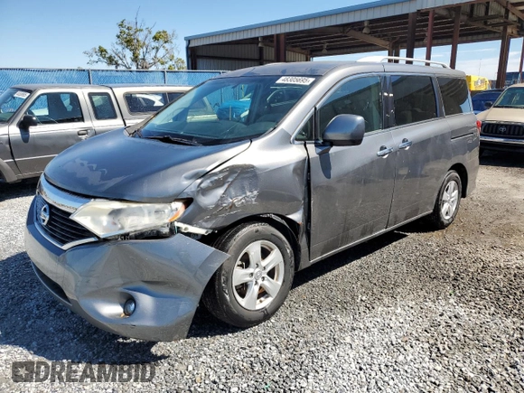 2014 Nissan Quest S with VIN JN8AE2KP2E9106372, listed as a Copart auction lot 48305695 with 95,367 mi miles and Salvage Title. Bid and sale history available at carsss.com. Image 1.
