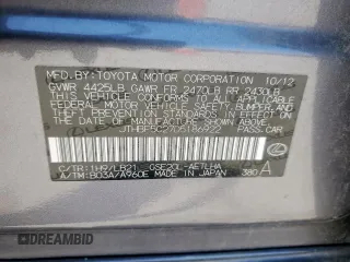 2013 Lexus IS 250 with VIN JTHBF5C27D5186922, listed as a Copart auction lot 56960025 with 226,351 mi miles and Salvage title. Bid and sale history available at DreamBid. Image 12.