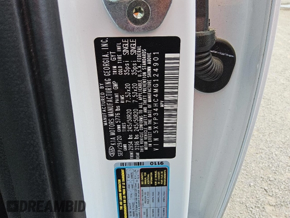 2021 Kia Telluride EX with VIN 5XYP34HC4MG124901, listed as a Copart auction lot 50641025 with 50,474 mi miles and Clean Title. Bid and sale history available at DreamBid. Image 13.