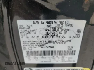 2012 Ford F-150 XL z VIN 1FTFW1CT1CKD87980, wystawiony jako Copart lot #53524665 z przebiegiem 182 480 mil mil oraz Szkoda całkowita • Salvage title. Historia ofert i sprzedaży dostępna na DreamBid. Obrazek 13.