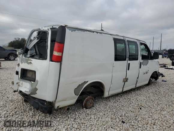 2008 Chevrolet Express Cargo Van with VIN 1GCGG25C881138805, listed as a Copart auction lot 46987615 with 0 mi miles and Non Repairable. Bid and sale history available at carsss.com. Image 3.