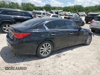 2014 Infiniti Q50 Premium with VIN JN1BV7AP6EM691276, listed as a Copart auction lot 56111145 with 209,033 mi miles and Salvage title. Bid and sale history available at DreamBid. Image 3.