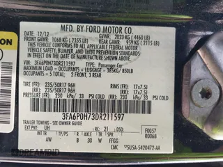 2013 Ford Fusion SE with VIN 3FA6P0H73DR211597, listed as a IAAI auction lot 42367877 with 135,645 mi miles and . Bid and sale history available at DreamBid. Image 9.
