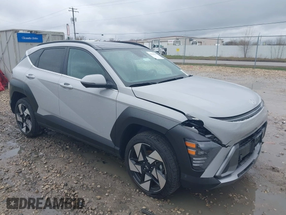 2024 Hyundai Kona Limited with VIN KM8HECA33RU040170, listed as a IAAI auction lot 42116620 with 6,810 mi miles and . Bid and sale history available at carsss.com. Image 1.