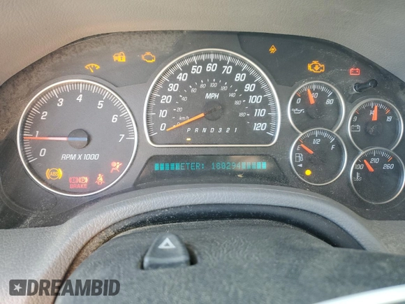 2006 GMC Envoy Denali with VIN 1GKES63M762237958, listed as a Copart auction lot 76999574 with 180,294 mi miles and Clean Title. Bid and sale history available at carsss.com. Image 9.