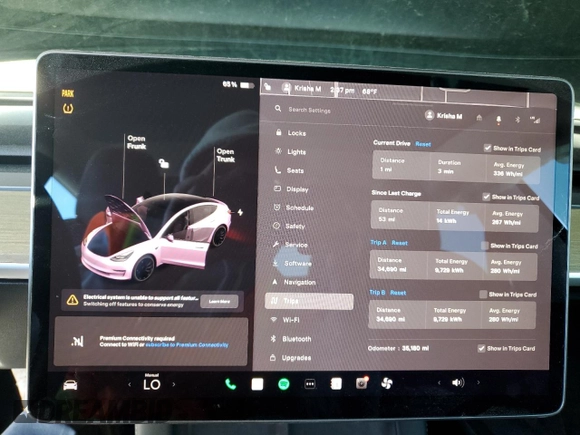 2022 Tesla Model 3 with VIN 5YJ3E1EA0NF108956, listed as a Copart auction lot 50066235 with 35,180 mi miles and Non Repairable. Bid and sale history available at DreamBid. Image 9.