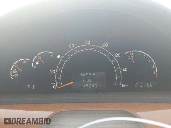 2001 Mercedes-Benz S-Class with VIN WDBNG70J51A197809, listed as a Copart auction lot 68633494 with 145,040 mi miles and Salvage Title. Bid and sale history available at carsss.com. Image 9.