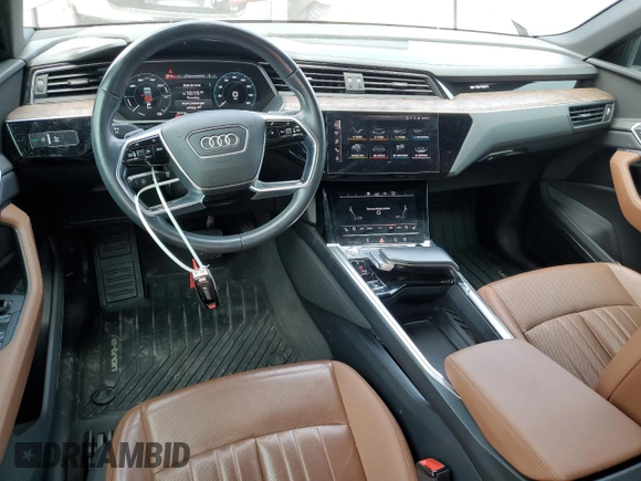 2019 Audi e-tron Premium Plus with VIN WA1LABGE3KB014614, listed as a Copart auction lot 60864165 with 37,718 mi miles and Salvage title. Bid and sale history available at DreamBid. Image 8.