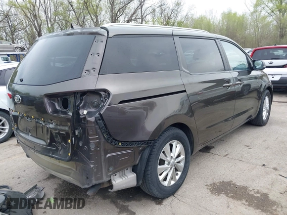 2016 Kia Sedona LX with VIN KNDMB5C17G6093362, listed as a IAAI auction lot 41996581 with 107,160 mi miles and . Bid and sale history available at DreamBid. Image 4.