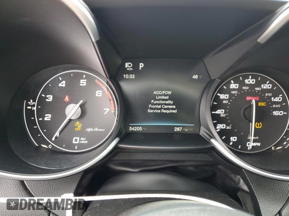 2017 Alfa Romeo Giulia with VIN ZARFAEBN6H7557923, listed as a Copart auction lot 85312714 with 54,205 mi miles and Salvage Title. Bid and sale history available at carsss.com. Image 9.