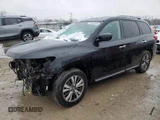 2017 Nissan Pathfinder SV with VIN 5N1DR2MM3HC614854, listed as a Copart auction lot 44518815 with 132,454 mi miles and Salvage title. Bid and sale history available at DreamBid. Image 1.