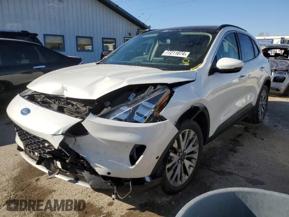 2020 Ford Escape Titanium Hybrid with VIN 1FMCU9DZ9LUC51915, listed as a Copart auction lot 77211074 with 40,170 mi miles and Salvage title. Bid and sale history available at DreamBid. Image 1.