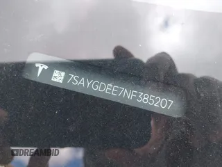 2022 Tesla Model Y Long Range z VIN 7SAYGDEE7NF385207, wystawiony jako IAAI lot #42054449 z przebiegiem 52 834 mil mil oraz . Historia ofert i sprzedaży dostępna na DreamBid. Obrazek 9.