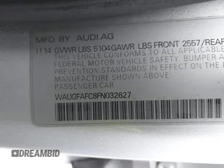 2015 Audi A6 Premium Plus z VIN WAUGFAFC8FN032627, wystawiony jako IAAI lot #41270302 z przebiegiem 82 104 mil mil oraz . Historia ofert i sprzedaży dostępna na DreamBid. Obrazek 9.