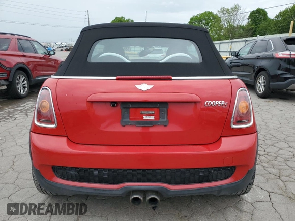 2010 MINI Convertible S with VIN WMWMS3C50ATY08821, listed as a Copart auction lot 53547595 with 54,438 mi miles and Salvage title. Bid and sale history available at DreamBid. Image 6.