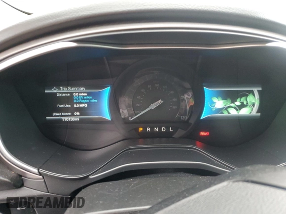 2019 Ford Fusion SE with VIN 3FA6P0LUXKR242582, listed as a Copart auction lot 55853165 with 110,138 mi miles and Clean Title. Bid and sale history available at DreamBid. Image 9.