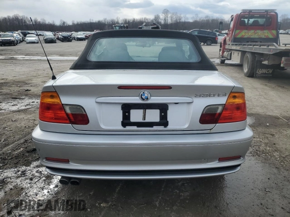 2002 BMW 3 Series 330Ci with VIN WBABS534X2JU90407, listed as a Copart auction lot 48411835 with 124,157 mi miles and Salvage Title. Bid and sale history available at DreamBid. Image 6.