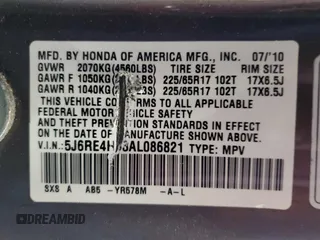 2010 Honda CR-V EX with VIN 5J6RE4H53AL086821, listed as a Copart auction lot 52828385 with 194,361 mi miles and Salvage Title. Bid and sale history available at carsss.com. Image 13.