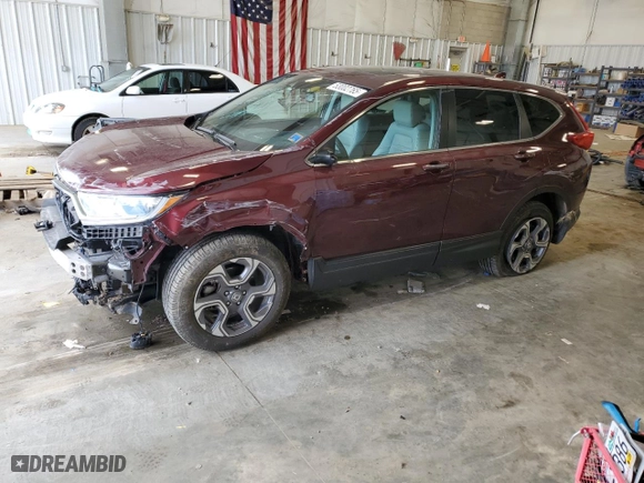 2019 Honda CR-V EX-L with VIN 7FARW2H89KE015049, listed as a Copart auction lot 53002765 with 66,696 mi miles and Salvage Title. Bid and sale history available at carsss.com. Image 1.
