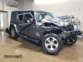 2017 Jeep Wrangler Unlimited Sahara with VIN 1C4BJWEG8HL593700, listed as a Copart auction lot 87053434 with 0 mi miles and Non Repairable. Bid and sale history available at carsss.com. Image 4.