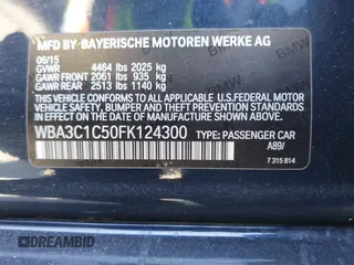 2015 BMW 3 Series 328i with VIN WBA3C1C50FK124300, listed as a IAAI auction lot 40112372 with 142,591 mi miles and . Bid and sale history available at carsss.com. Image 9.