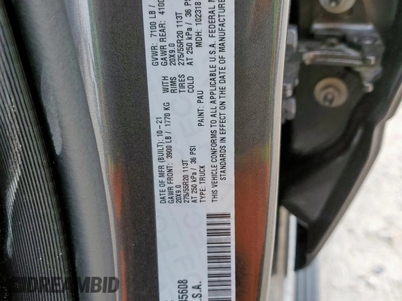 2022 Ram 1500 Big Horn z VIN 1C6SRFBT3NN145608, wystawiony jako Copart lot #57131175 z przebiegiem 51 135 mil mil oraz Szkoda całkowita • Salvage title. Historia ofert i sprzedaży dostępna na DreamBid. Obrazek 13.