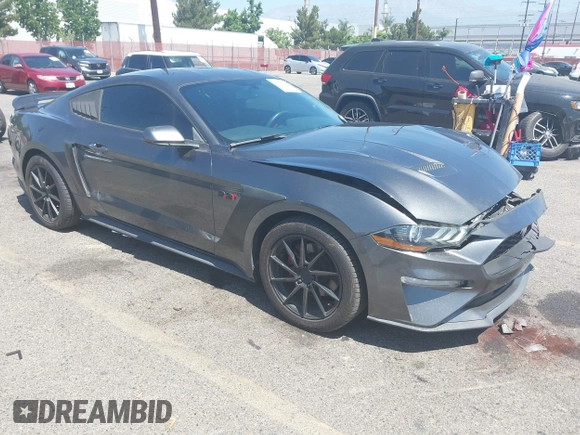 2019 Ford Mustang EcoBoost with VIN 1FA6P8TH5K5181274, listed as a IAAI auction lot 42719275 with 91,605 mi miles and . Bid and sale history available at DreamBid. Image 1.