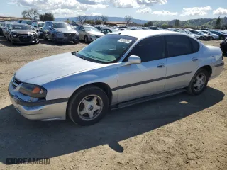 2003 Chevrolet Impala with VIN 2G1WF52EX39166513, listed as a Copart auction lot 49506255 with 105,572 mi miles and Salvage Title. Bid and sale history available at carsss.com. Image 1.