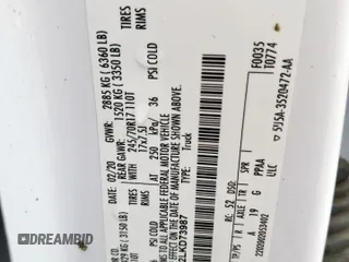 2020 Ford F-150 XL with VIN 1FTEW1CP2LKD73987, listed as a Copart auction lot 60224045 with Not provided miles and Clean title. Bid and sale history available at DreamBid. Image 12.
