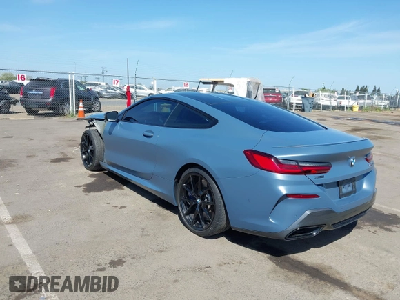 2019 BMW 8 Series M850i xDrive with VIN WBABC4C54KBU96620, listed as a IAAI auction lot 42035001 with 38,512 mi miles and . Bid and sale history available at DreamBid. Image 3.