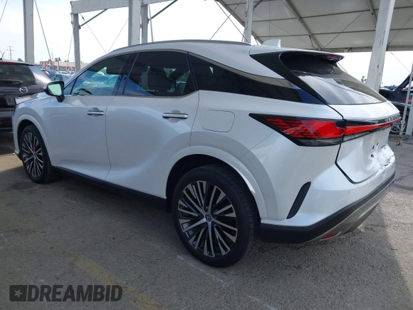 2024 Lexus RX with VIN 2T2BBMCA2RC048595, listed as a IAAI auction lot 42040110 with 9,665 mi miles. Bid and sale history available at carsss.com. Image 3.