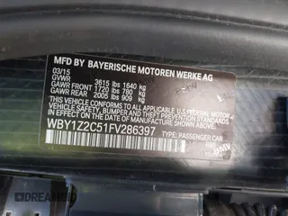 2015 BMW i3 z VIN WBY1Z2C51FV286397, wystawiony jako IAAI lot #41729019 z przebiegiem Nie podano mil oraz . Historia ofert i sprzedaży dostępna na DreamBid. Obrazek 9.